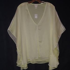 Chico's Sheer Pale Lime Poncho